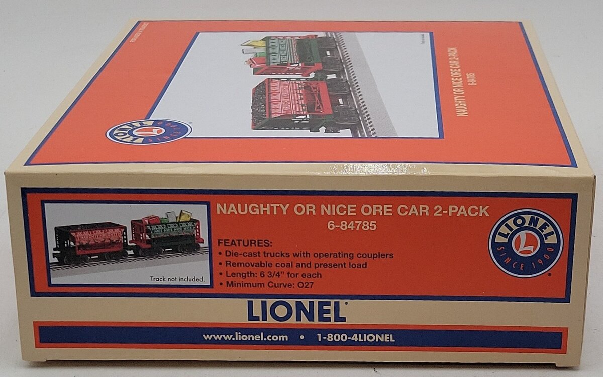 Lionel 6-84785 O Naughty or Nice Ore Car Pack (2) LN/Box