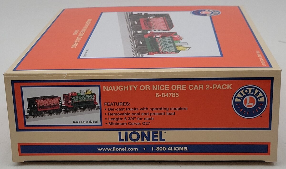 Lionel 6-84785 O Naughty or Nice Ore Car Pack (2) LN/Box
