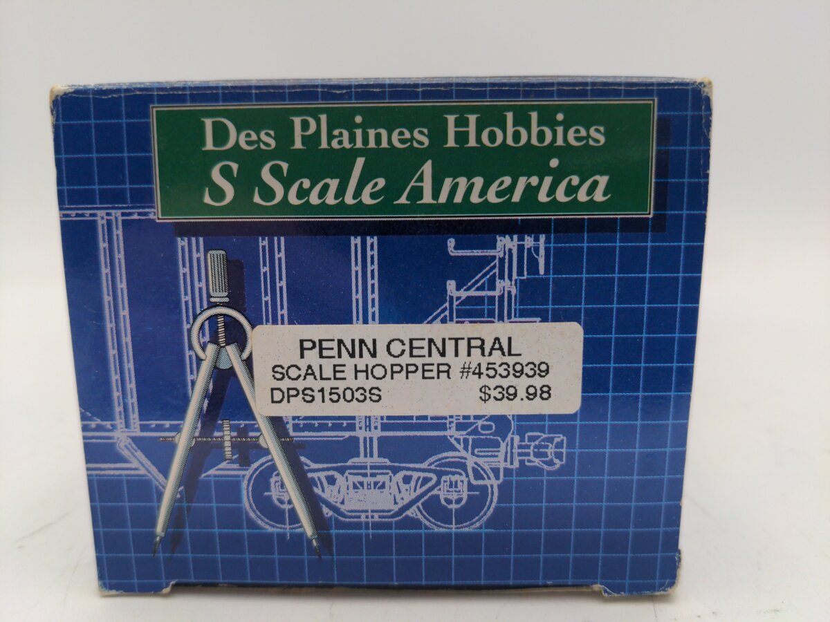 Des Plaines Hobbies DPS1503S S Scale Penn Central Hopper Car w/o Load #452386 EX/Box