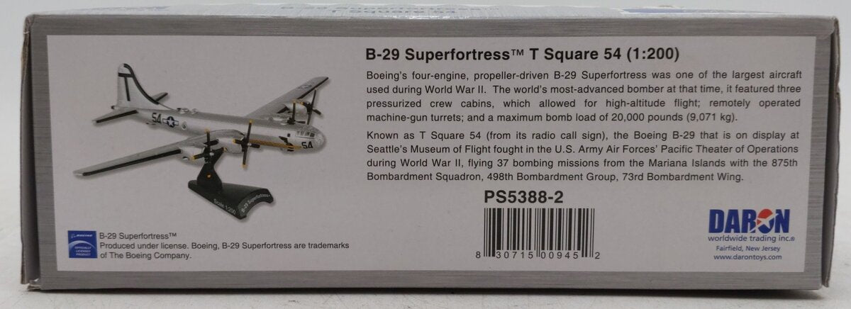 Daron Worldwide Trading PS5388-2 1:200 T-Square B-29 Museum of Flight #54 LN/Box