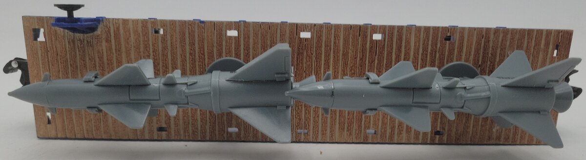 Menards 279-4490 O Gauge United States Air Force Flat Car w/ 2 Rockets #4180 EX