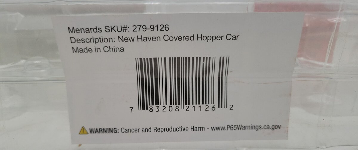 Menards 279-9126 O Gauge New Haven Covered Hopper Car #7976 EX