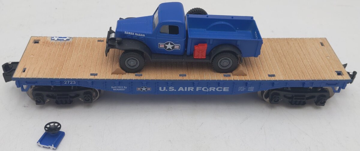 Menards 279-9435 O Gauge Air Force Flatcar W/ 1947 Power Wagon VG/Box