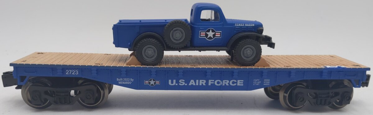 Menards 279-9435 O Gauge Air Force Flatcar W/ 1947 Power Wagon VG/Box