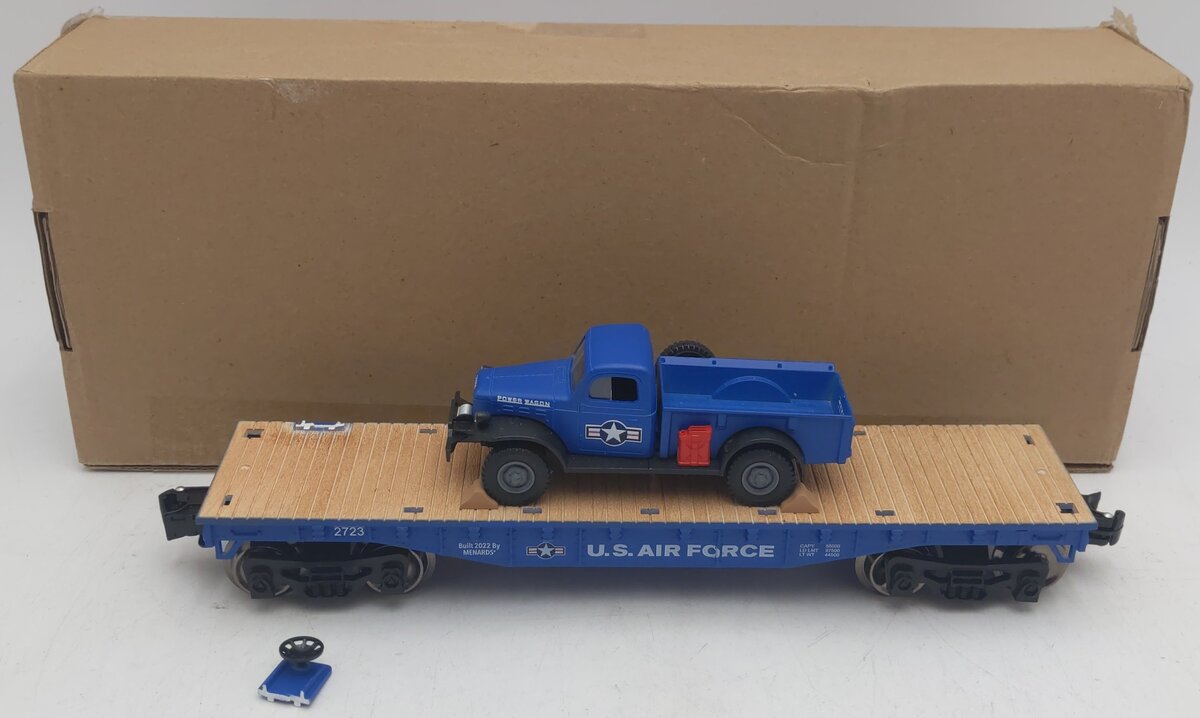 Menards 279-9435 O Gauge Air Force Flatcar W/ 1947 Power Wagon VG/Box