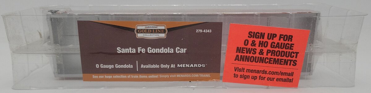 Menards 279-4343 O Sante Fe Gondola Car #8228 LN