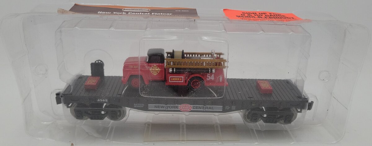 Menards 279-5604 O New York Central Flatcar w/ Fire Truck NEW
