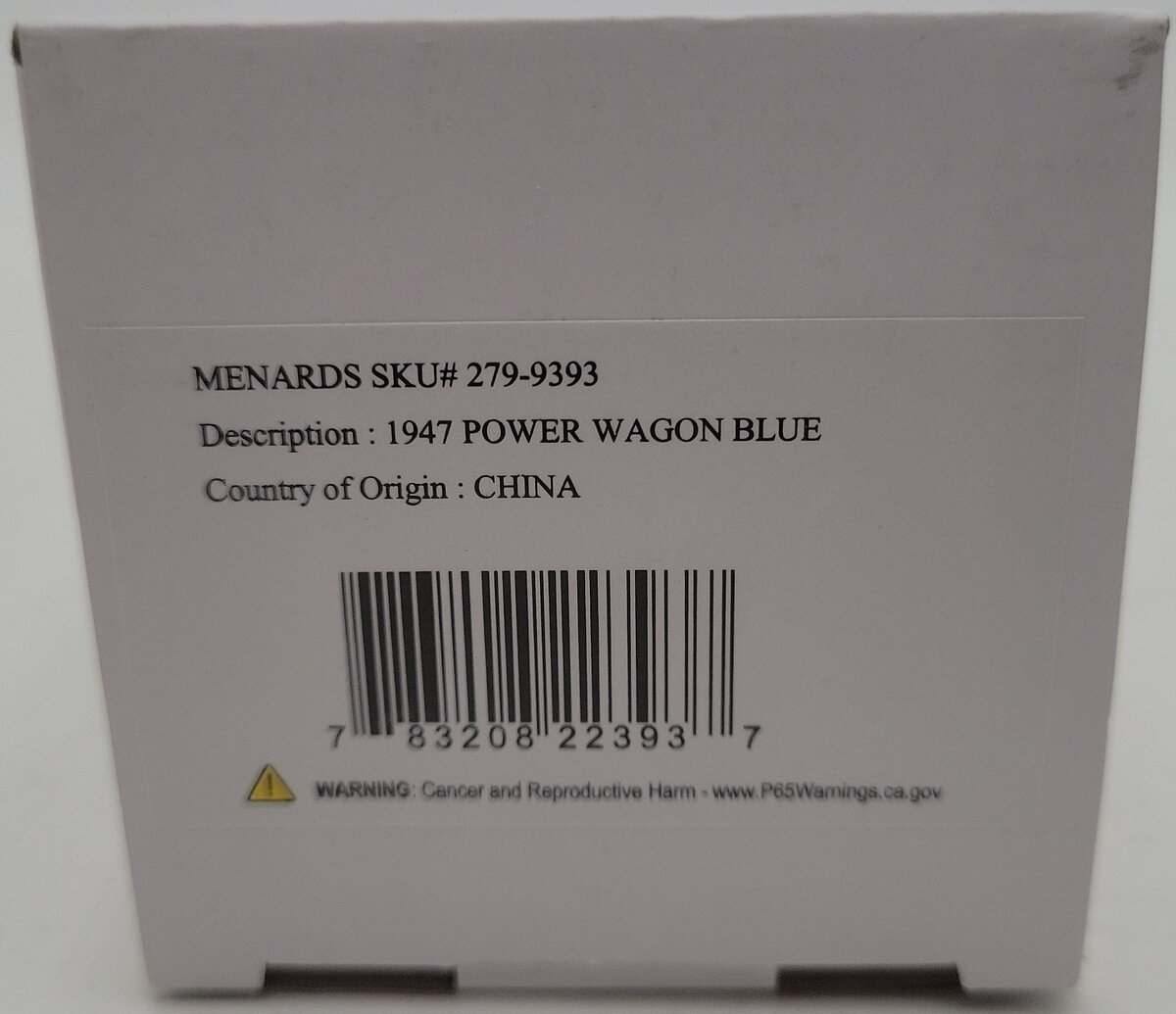 Menards 279-9393 1:48 Blue 1947 Power Wagon Truck EX/Box