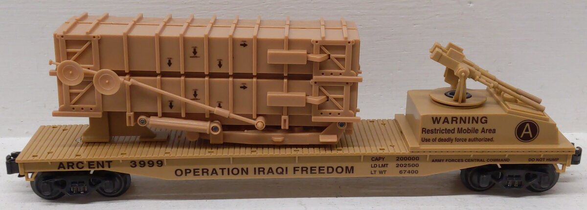 K-Line K691-8029 O Operation Iraqi Freedom Flatcar w/ Patriot Missile Battery EX/Box