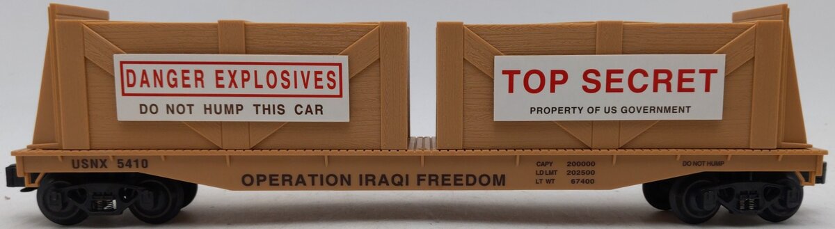 K-Line K691-8031 O Gauge Operation Iraqi Freedom Flatcar w/2 Top Secret Crates EX/Box