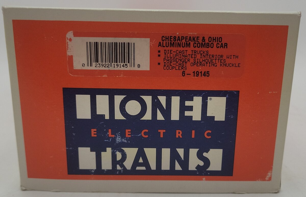 Lionel 6-19145 O Gauge Chesapeake & Ohio Aluminum Combine Car #1403 EX/Box