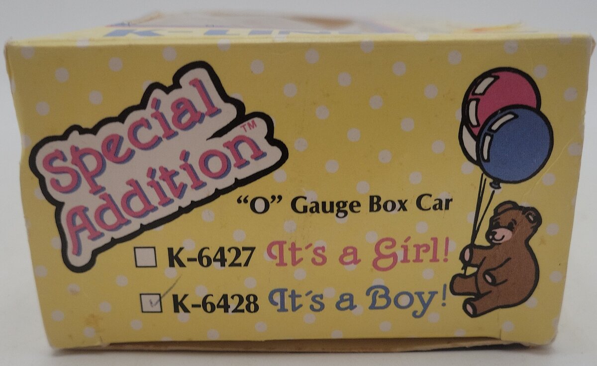 K-Line K-6428 O Gauge It's a Boy! Boxcar VG/Box