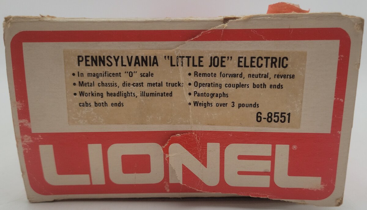 Lionel 6-8551 O Gauge Pennsylvania "Little Joe" EP-5 Electric Locomotive #8551 EX/Box