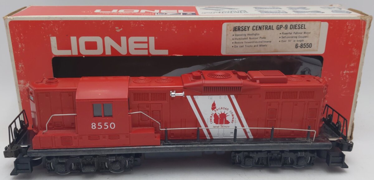 Lionel 6-8550 O Gauge Jersey Central GP-9 Diesel Locomotive #8550 VG/Box