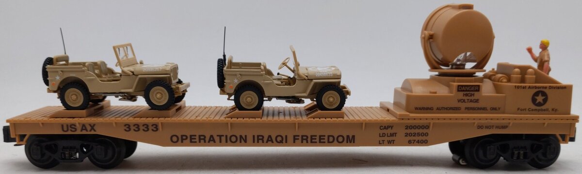 K-Line K691-8032 O Gauge Iraqi Freedom Operating Searchlight w/ 2 Jeeps #3333 EX/Box