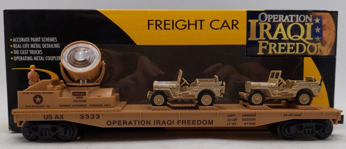 K-Line K691-8032 O Gauge Iraqi Freedom Operating Searchlight w/ 2 Jeeps #3333 EX/Box