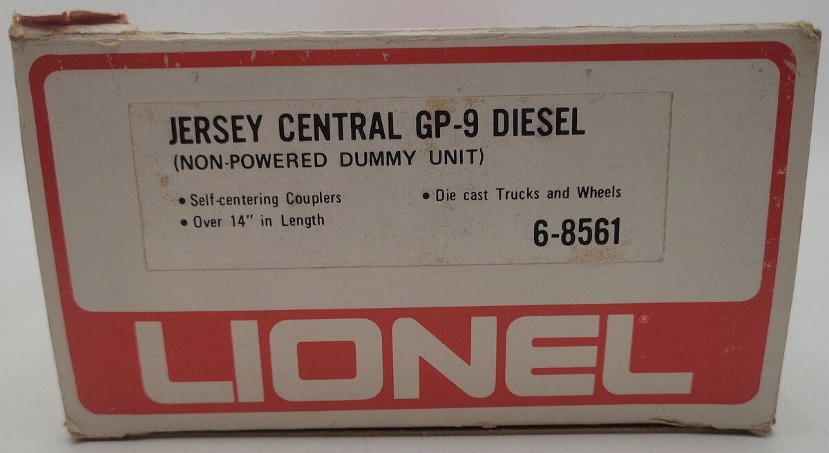 Lionel 6-8561 O Jersey Central GP-9 Non-Powered Diesel Locomotive VG/Box
