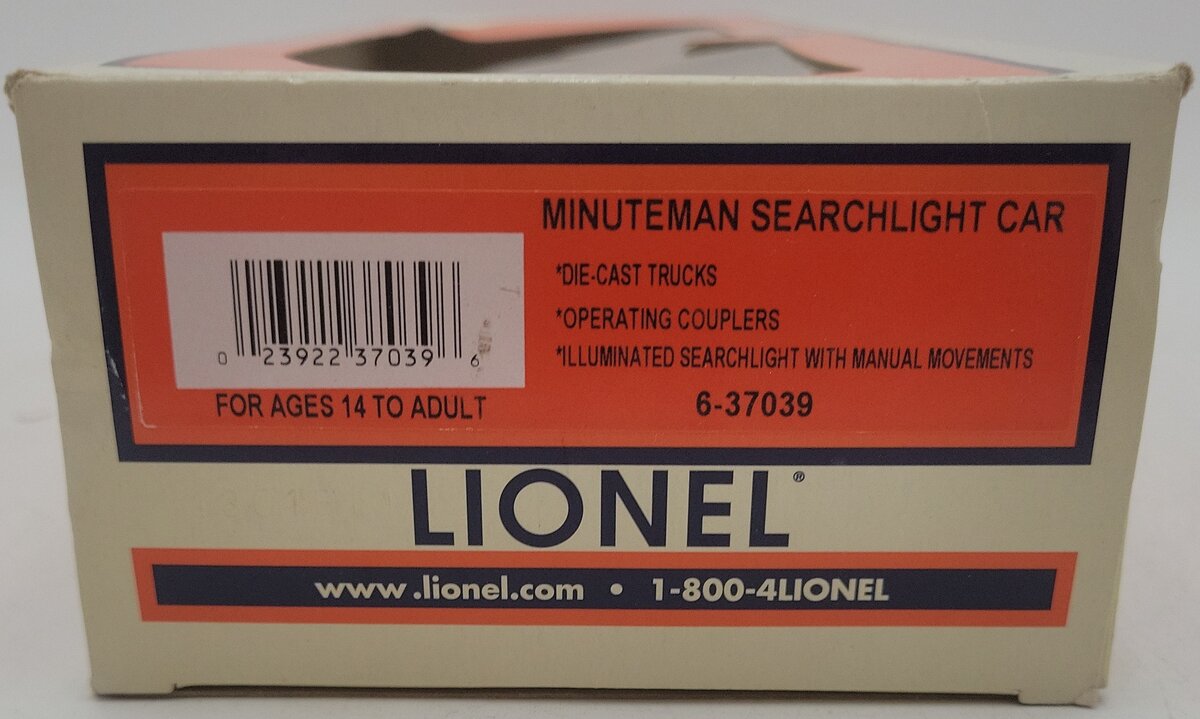 Lionel 6-37039 O US Air Force Minuteman Searchlight Car EX/Box