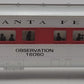 Lionel 6-16060 O Gauge Santa Fe Observation Car EX