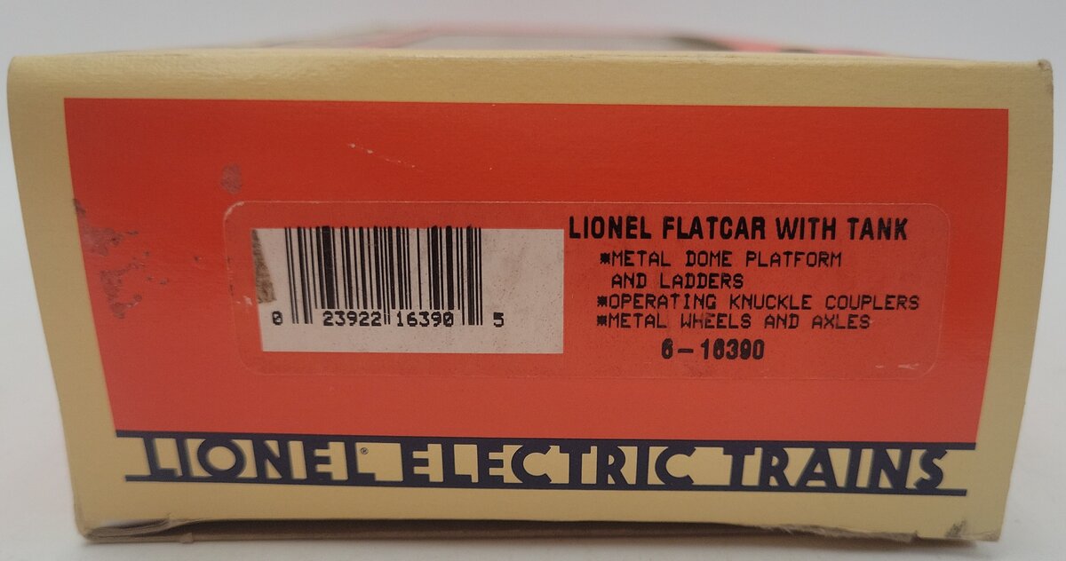 Lionel 6-16390 O Gauge Lionelville Fire Rescue Flatcar w/Water Tank EX/Box