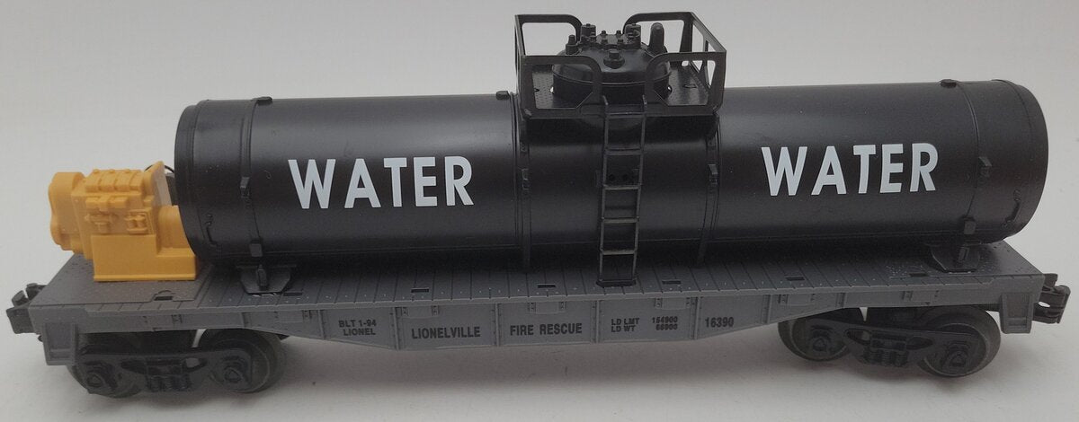 Lionel 6-16390 O Gauge Lionelville Fire Rescue Flatcar w/Water Tank EX/Box