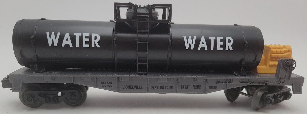 Lionel 6-16390 O Gauge Lionelville Fire Rescue Flatcar w/Water Tank EX/Box