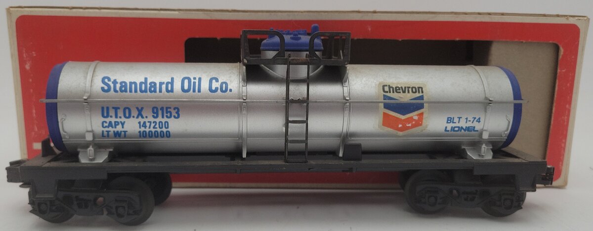 Lionel 6-9153 O Gauge Chevron Single Dome Tank Car VG/Box