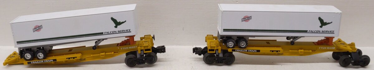 Lionel 6-16334 O Chicago & Northwestern TTUX Flat Cars with Trailers VG/Box