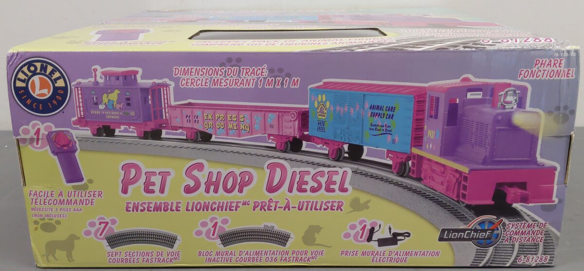 Lionel 6-81288 Lionel Junction Pet Shop LionChief O Gauge Diesel Train Set EX/Box