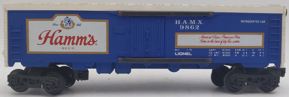 Lionel 6-9862 O Gauge Hamm's Beer Billboard Reefer Car VG/Box