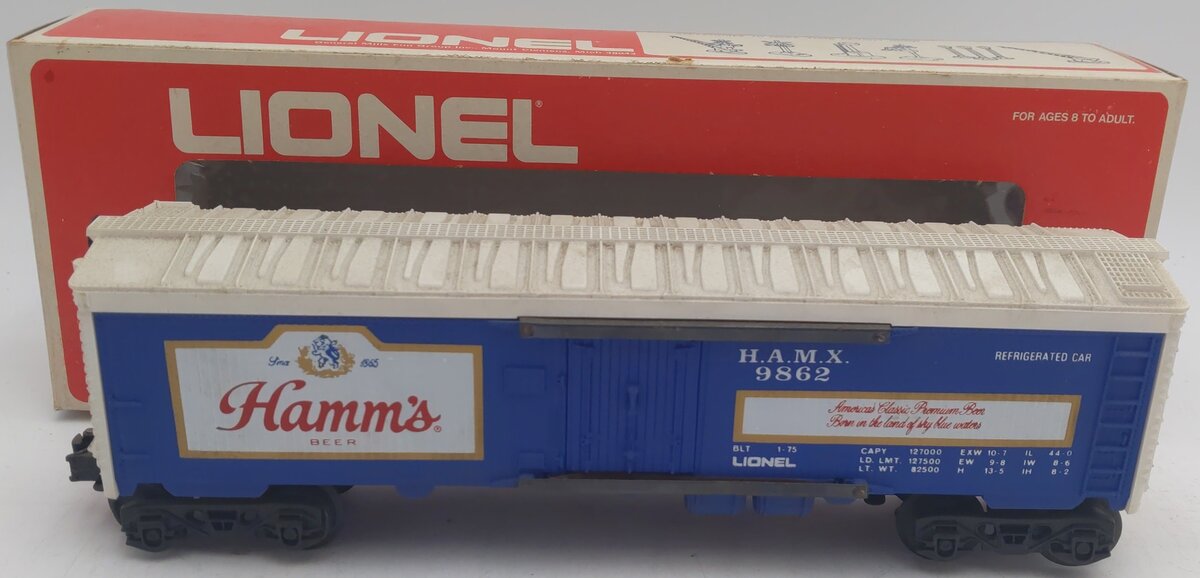 Lionel 6-9862 O Gauge Hamm's Beer Billboard Reefer Car VG/Box