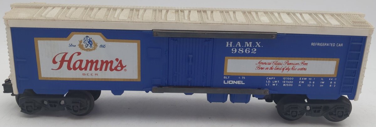 Lionel 6-9862 O Gauge Hamm's Beer Billboard Reefer Car VG/Box
