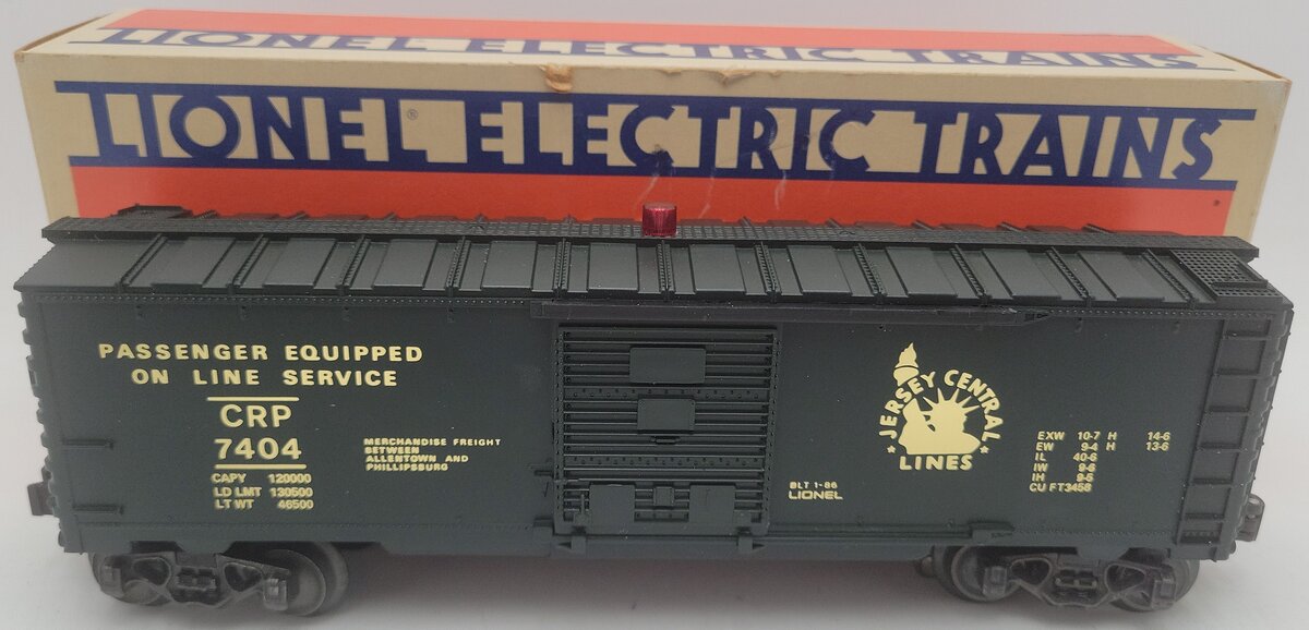Lionel 6-7404 O Gauge Jersey Central Boxcar #7404 EX/Box