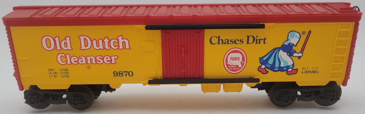 Lionel 6-9870 O Gauge Old Dutch Cleanser Billboard Reefer Car EX/Box