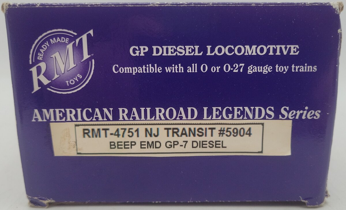 RMT 4751 O NJ Transit Powered Diesel Locomotive #5904 EX/Box