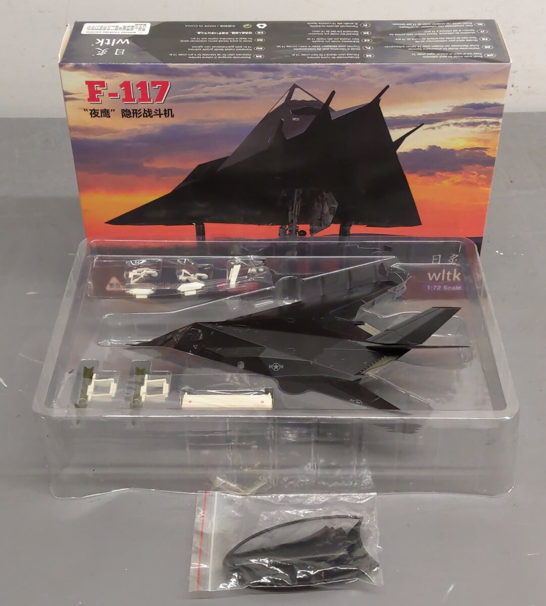 WLTK F-117A Stealth USAF Fighter 1:72 Scale EX/Box