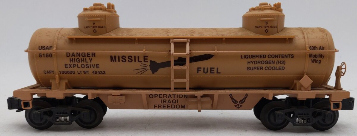 K-Line K635-8017 O Gauge Operation Iraqi Freedom Missile Fuel Tank Car VG