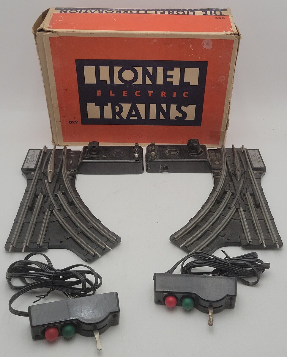 Lionel O22 Vintage O Left-Hand & Right-Hand Remote Control Switches (Pair of 2) VG/Box