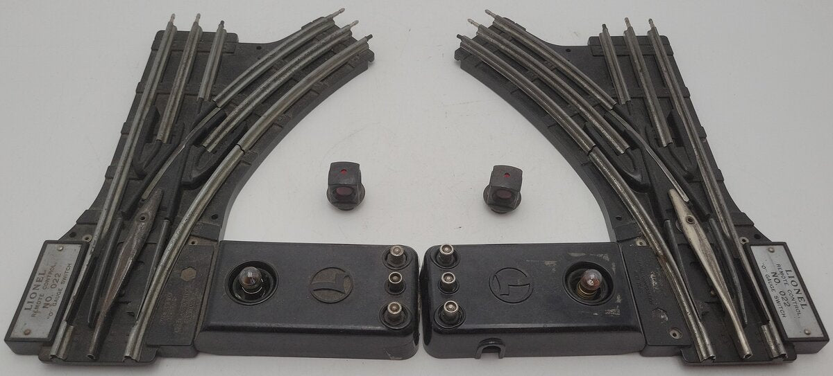 Lionel O22 Vintage O Left-Hand & Right-Hand Remote Control Switches (Pair of 2) VG/Box