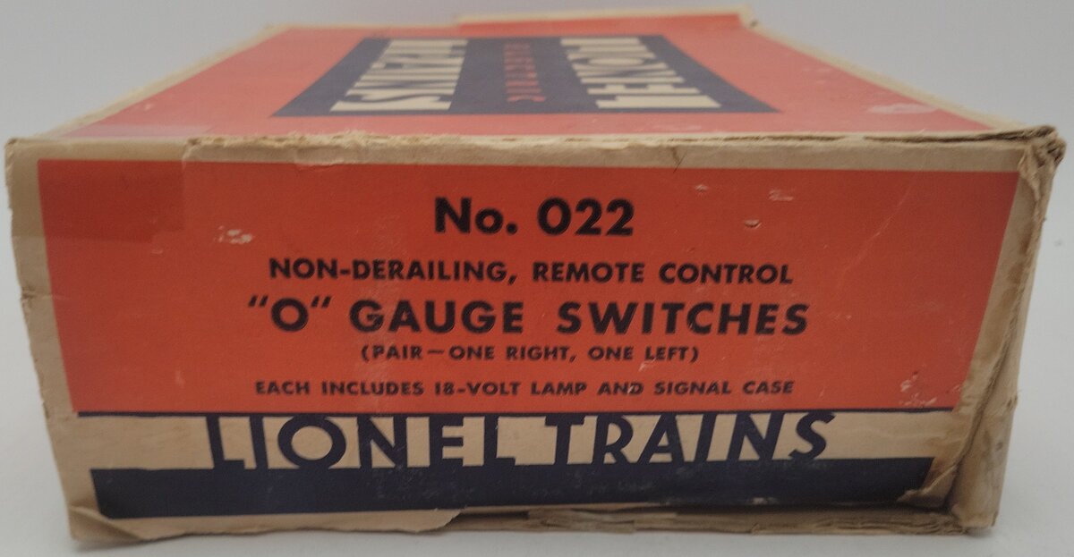 Lionel O22 Vintage O Left-Hand & Right-Hand Remote Control Switches (Pair of 2) VG/Box