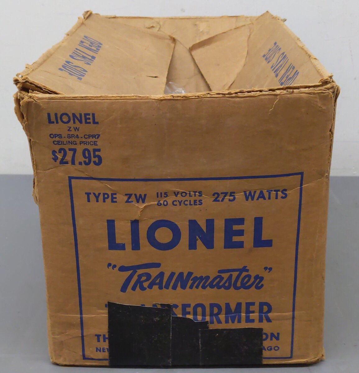 Lionel ZW Vintage O Gauge Trainmaster 275 Watt Transformer with Whistle VG/Box