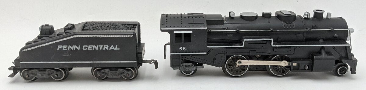 Marx 1666 Vintage O Gauge Penn Central 2-4-2 Steam Locomotive & Tender VG