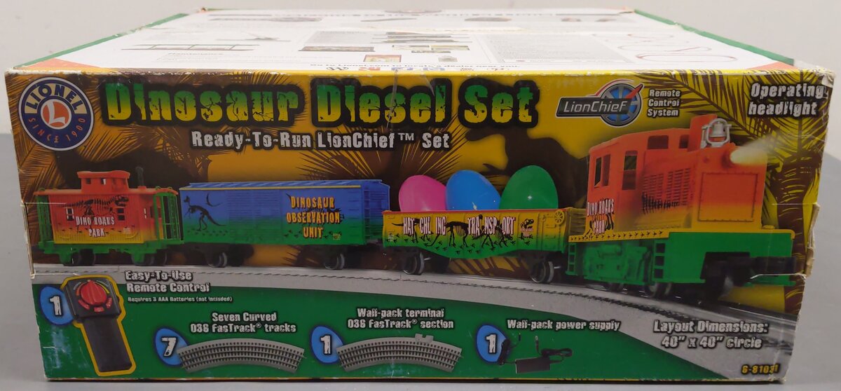 Lionel 6-81031 Dinosaur LionChief O Gauge Diesel Train Set EX/Box
