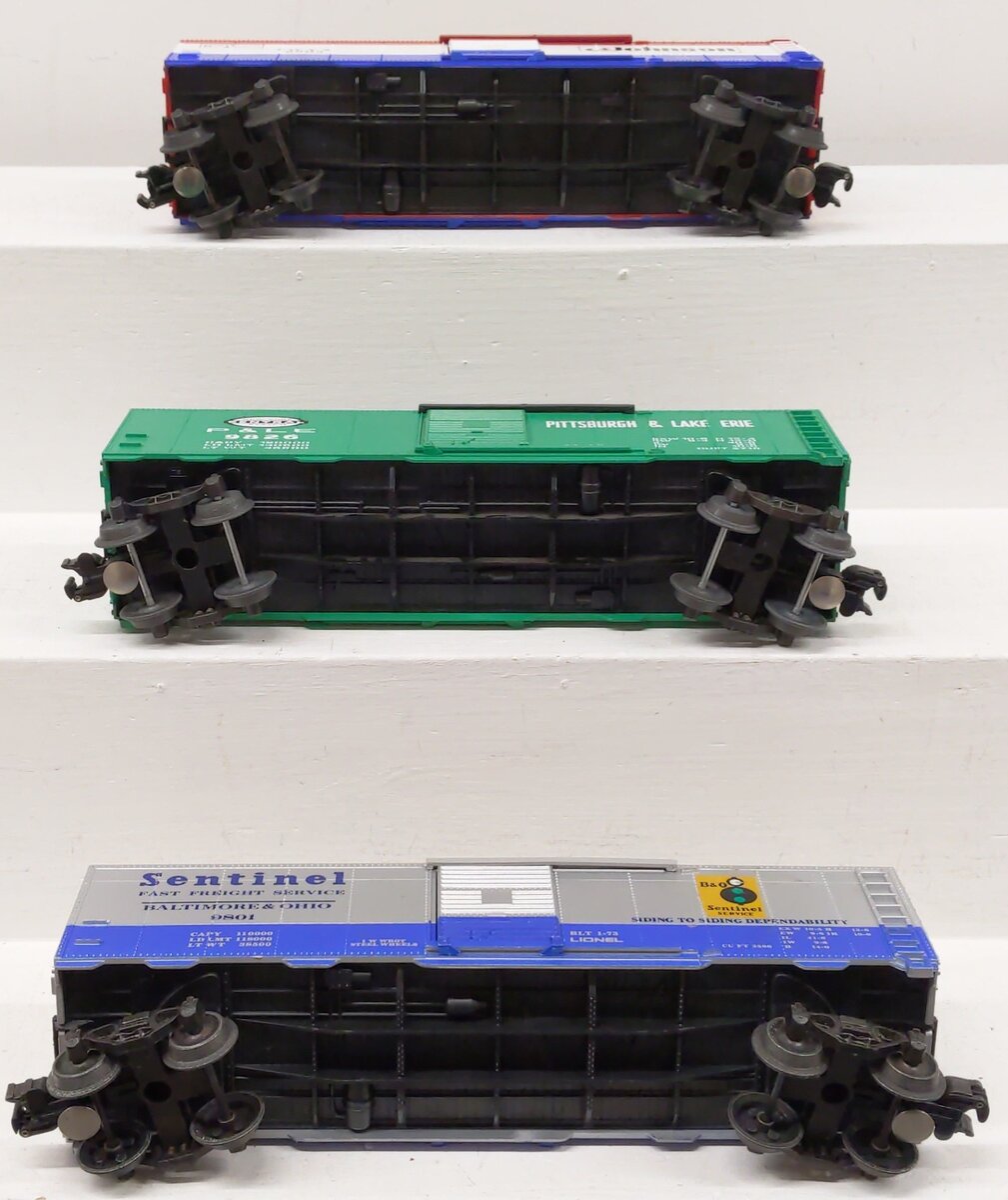 Lionel O Gauge Assorted Boxcars 6-9803, 6-9801, 6-9826 [3] VG/Box