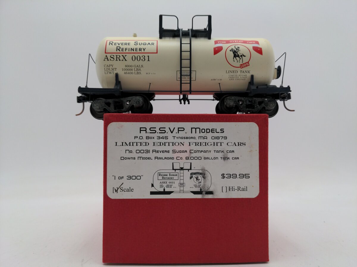 Downs Model RR 0031 S Gauge Revere Sugar Company Tank Car (Scale) EX/Box