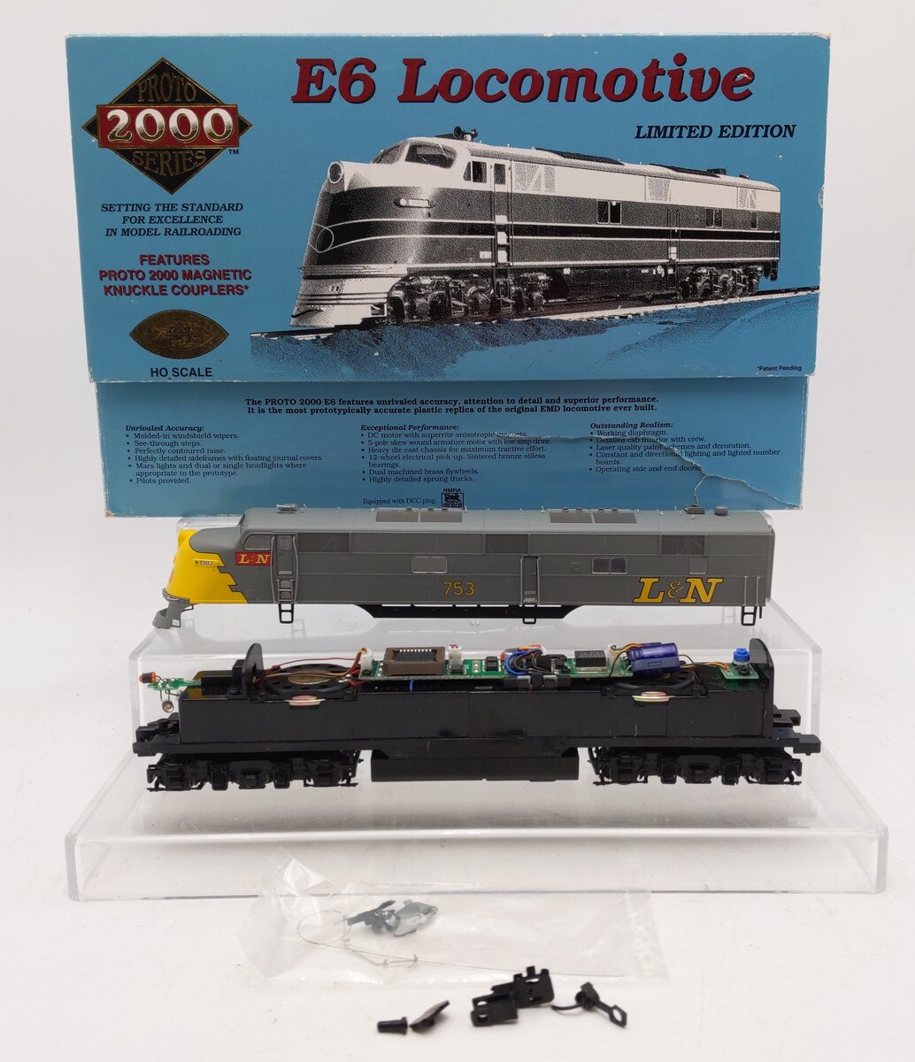 Proto 2000 23189 HO Life Like L&N E6 Diesel Locomotive w/Mars Light #753 W/DCC EX/Box