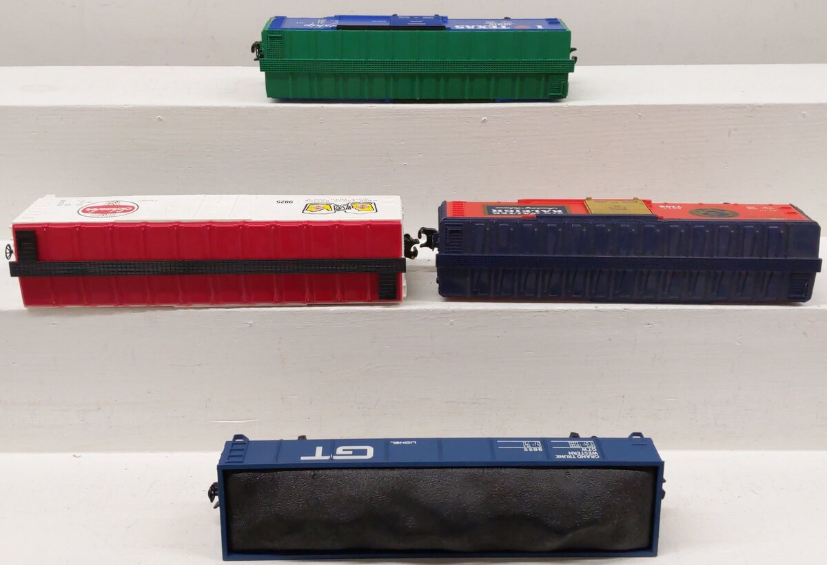 Lionel O Gauge Assorted Freight Cars 6-7706, 6-19915, 6-9822, 6-9825 [4] EX