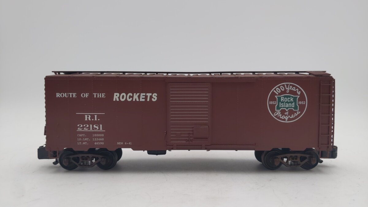 American Models 1142 S Gauge Rock Island 40' Box Car #22184 (Hi-Rail) EX/Box