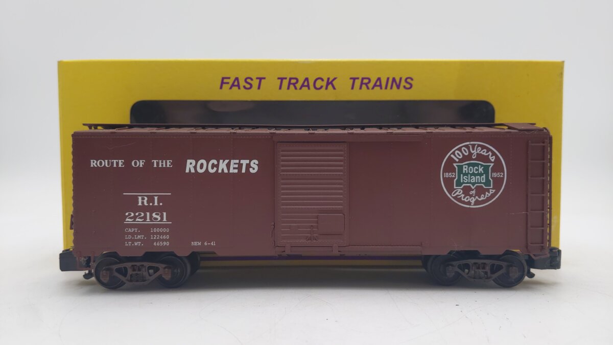 American Models 1142 S Gauge Rock Island 40' Box Car #22184 (Hi-Rail) EX/Box