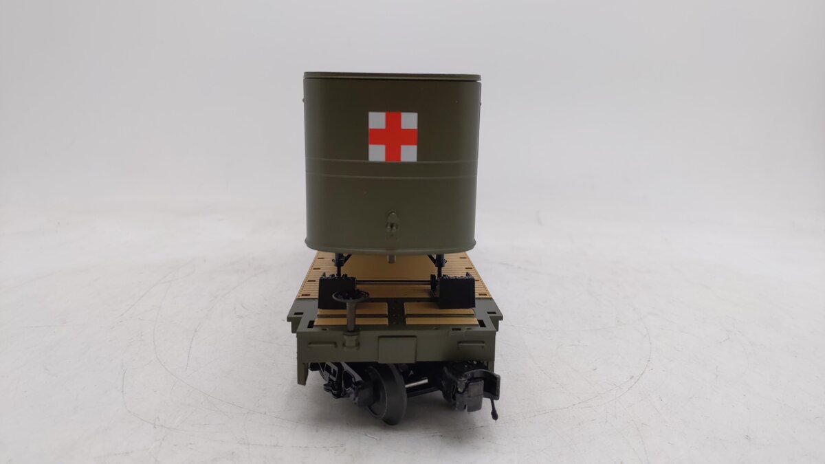 MTH 20-95535 U.S. Army (#1951) Flat car w/(2) PUP Trailers EX/Box